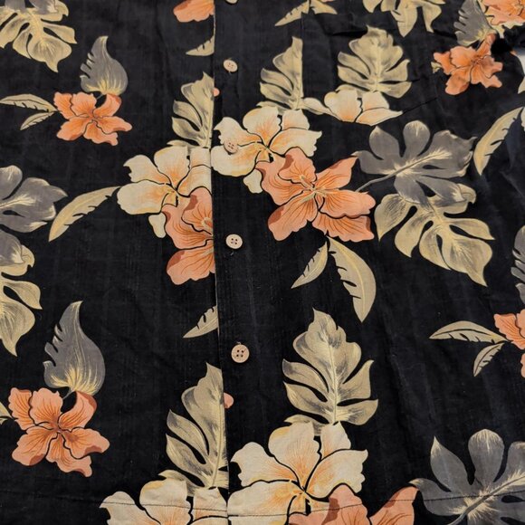 Jamaica Jaxx 100% Silk Sz XL Men's Tan AOP Floral Button Up Casual Hawaiian - Picture 5 of 10